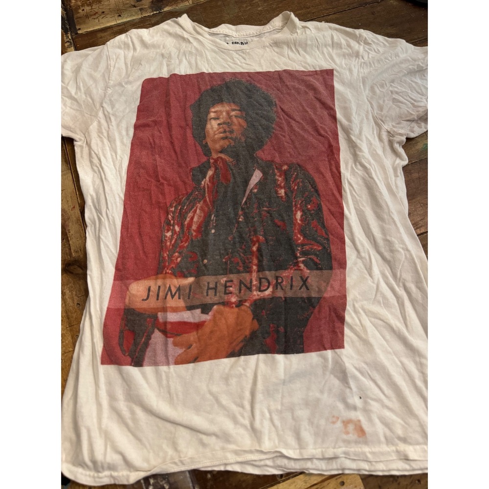 Karl Ferris Collection Jimi Hendrix Graphic T-Shirt White Large Rock Band Tee